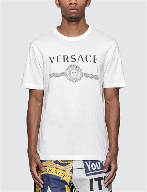 versace plain white tee|versace tee shirts for men.